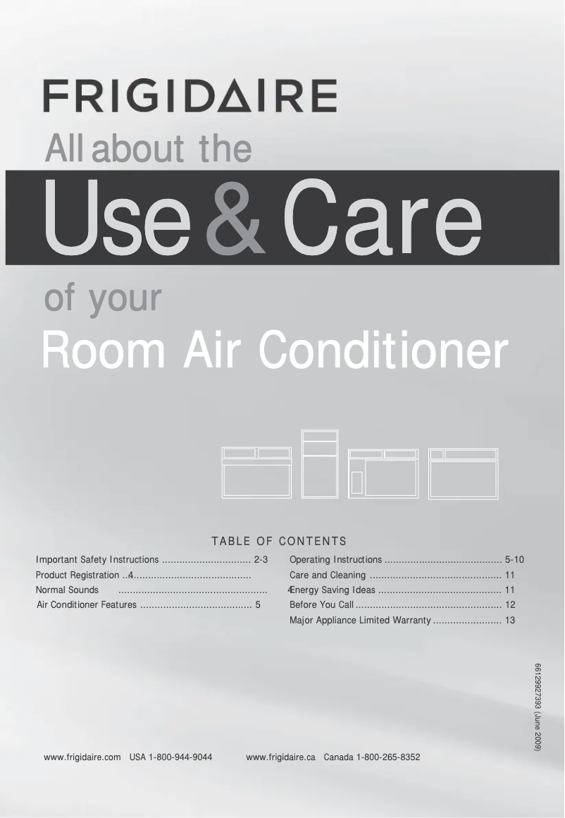 Page 1 de la notice Manuel utilisateur Kenmore FFTA083WA1