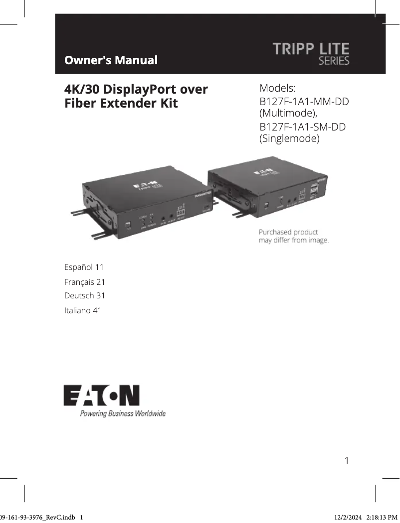 Image de la première page du manuel de l'appareil B127F-1A1-SM-DD