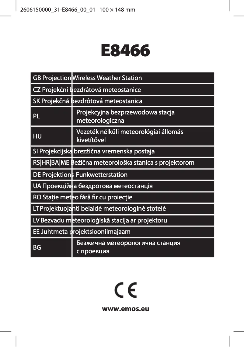 Page 1 de la notice Manuel utilisateur Emos E8466