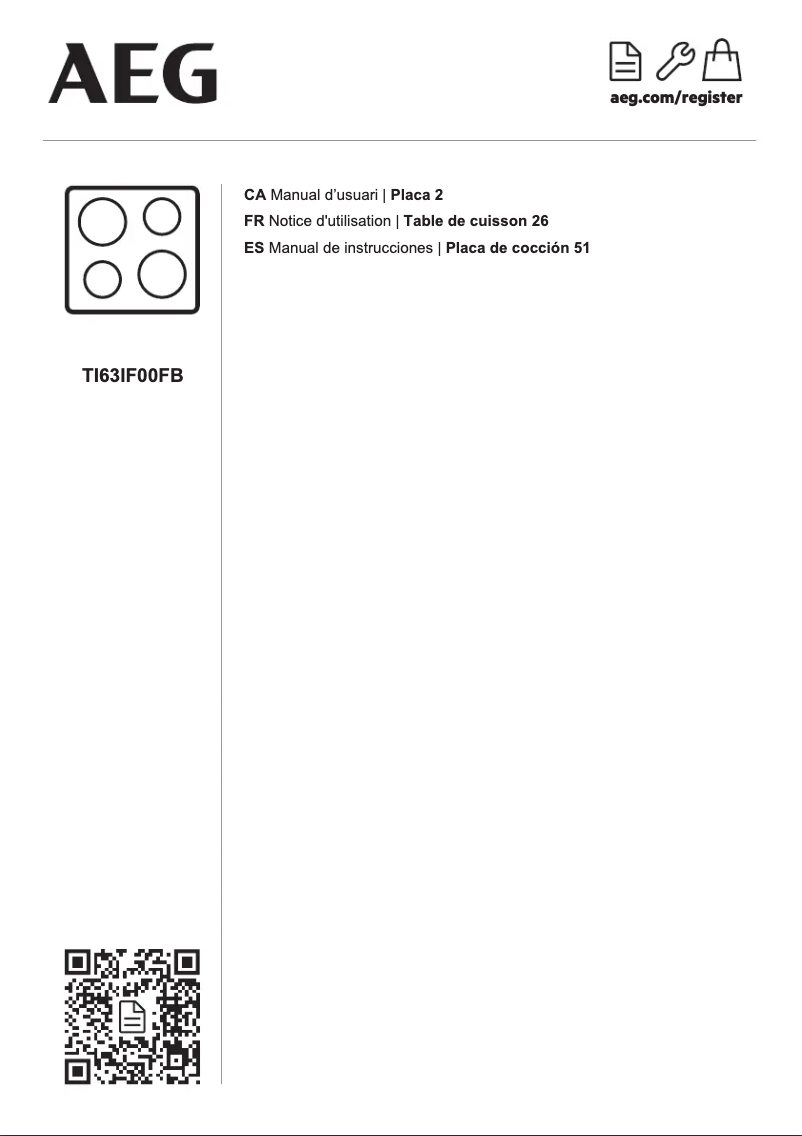 Página 1 del manual Manual de usuario AEG TI63IF00FB
