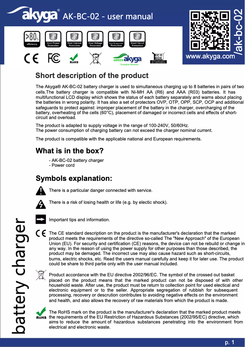 Image de la première page du manuel de l'appareil AK-BC-02