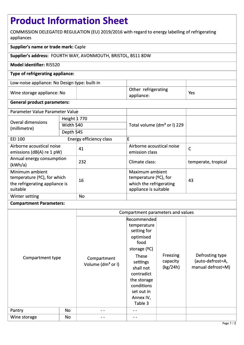 Image de la première page du manuel de l'appareil RI5520