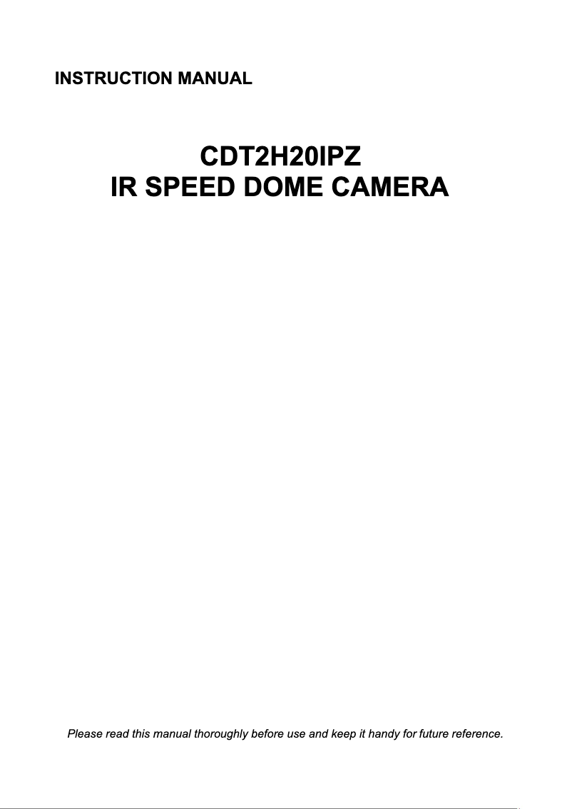 Image de la première page du manuel de l'appareil CDT2H20IPZ