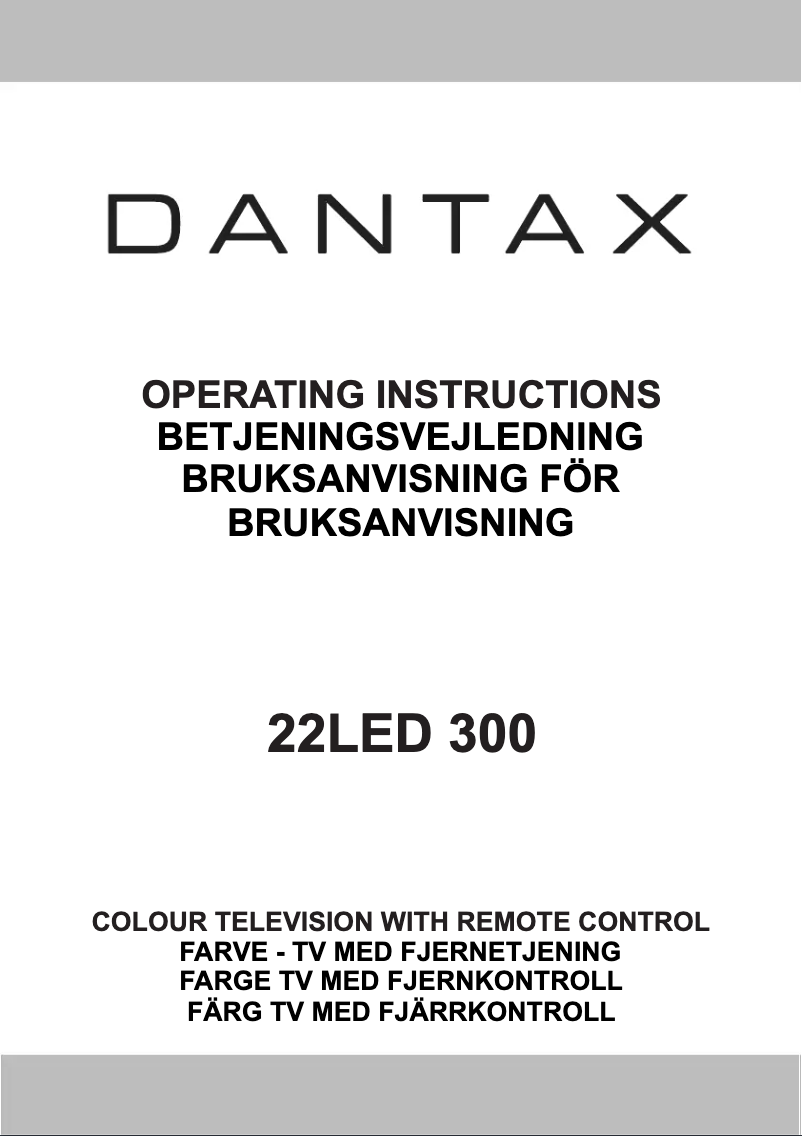Page n°1 - Manuel utilisateur Dantax 22LED300