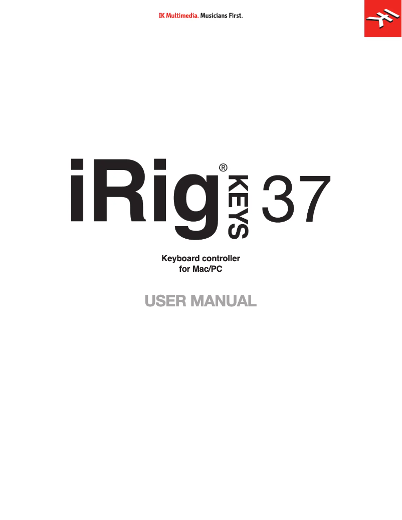 Page n°1 - Manuel utilisateur IK Multimedia iRig Keys 37