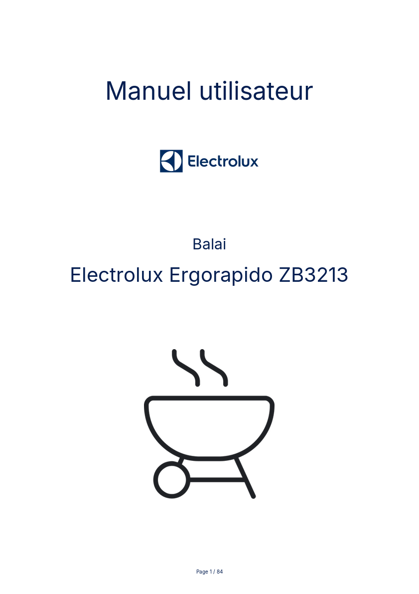 Page n°1 - Manuel utilisateur Electrolux Ergorapido ZB3213