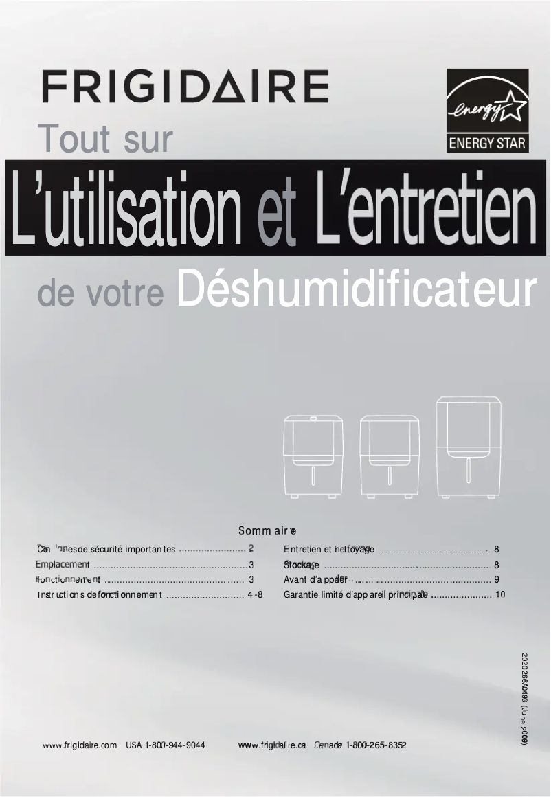 Image de la première page du manuel de l'appareil FAD504DWDE