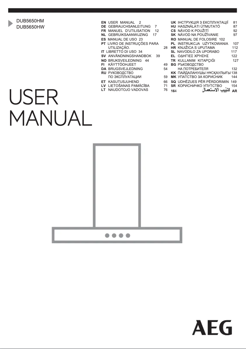 Page 1 de la notice Manuel utilisateur AEG DUB5650HM