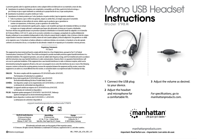 Page n°1 - Manuel utilisateur Manhattan 179874