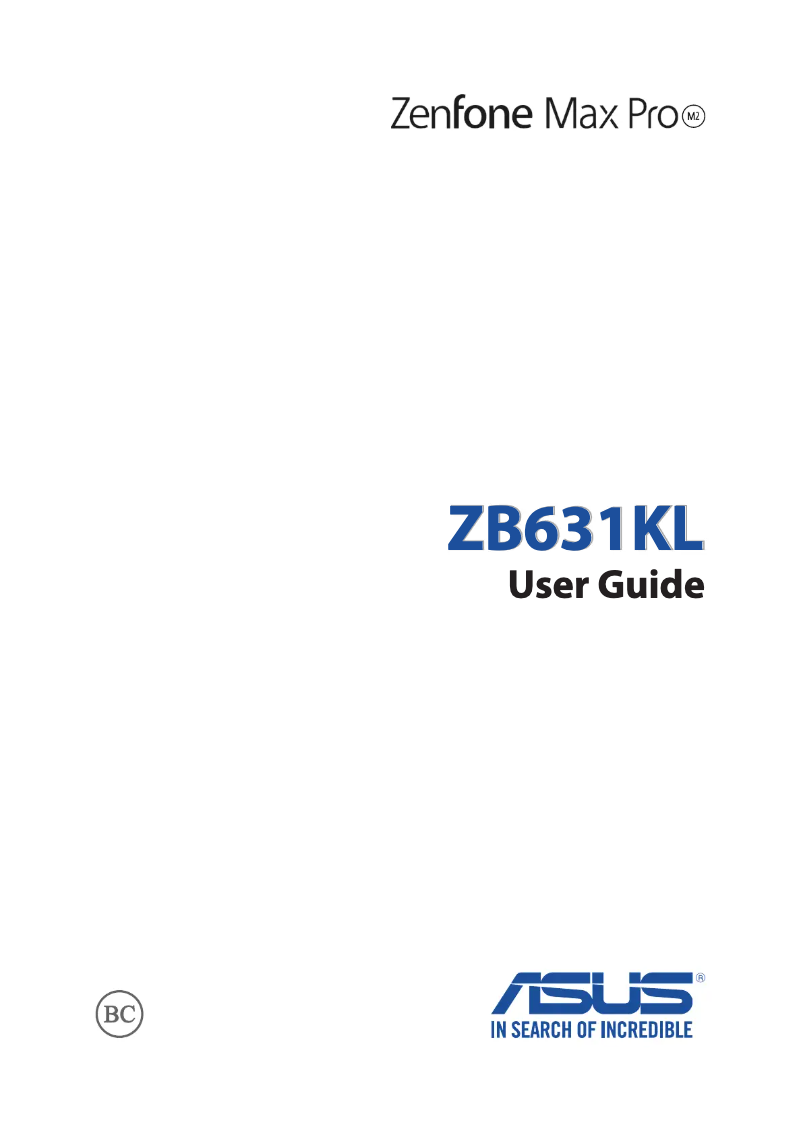 Image de la première page du manuel de l'appareil ZenFone ZB630KL