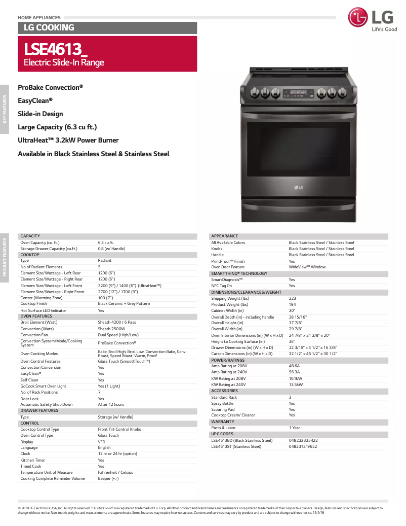 Image de la première page du manuel de l'appareil LSE4613ST