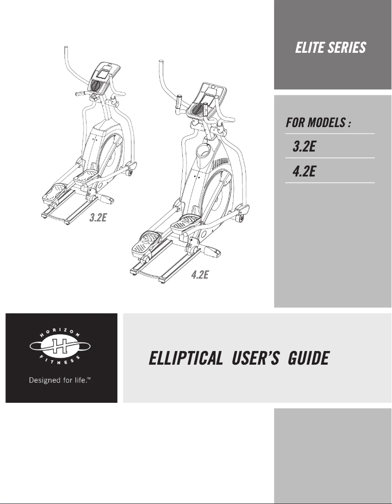 Page n°1 - Manuel utilisateur Horizon Fitness Elite 3.2E