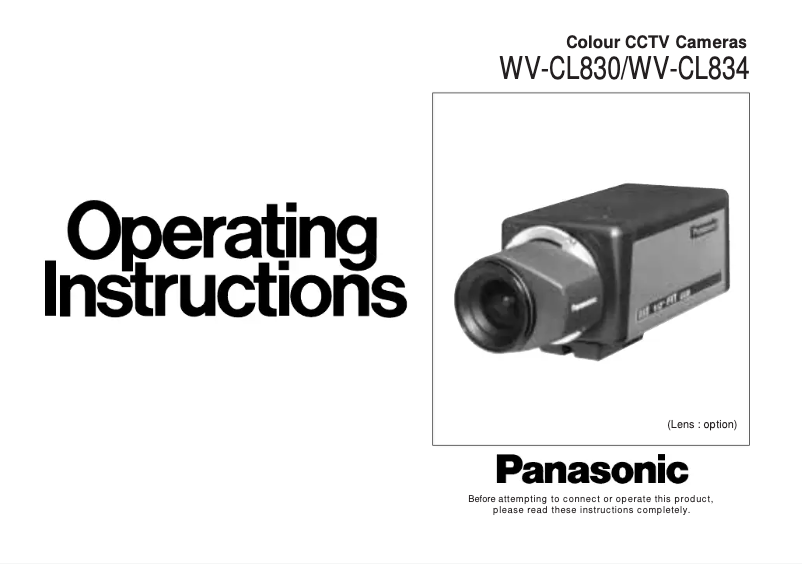 Page n°1 - Manuel utilisateur Panasonic WV-CL830