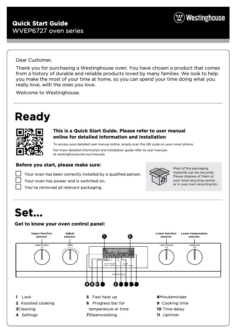 Image de la première page du manuel de l'appareil WVEP6727DD