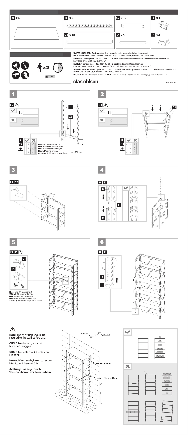 Page n°1 - Manuel utilisateur Clas Ohlson 41-2494