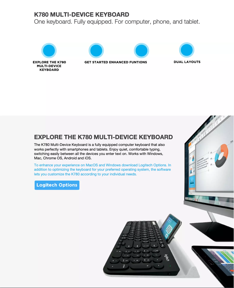 Image de la première page du manuel de l'appareil Multi Device Toetsenbord K780
