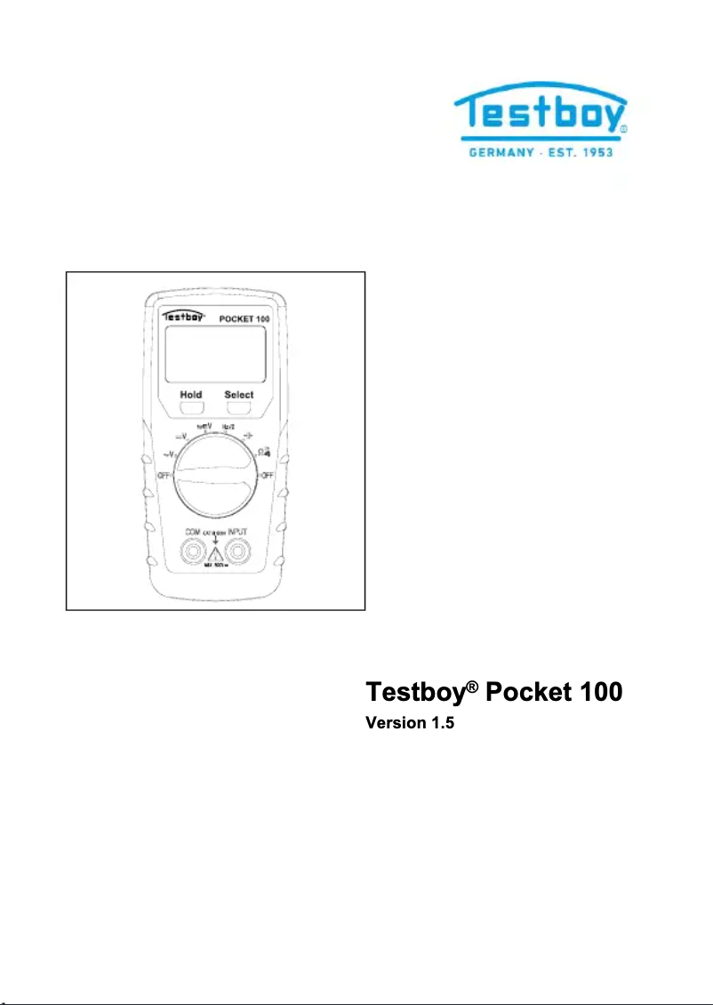 Image de la première page du manuel de l'appareil Pocket 100