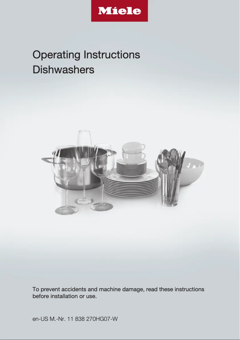 Page n°1 - Manuel utilisateur Miele G 7596 SCVi
