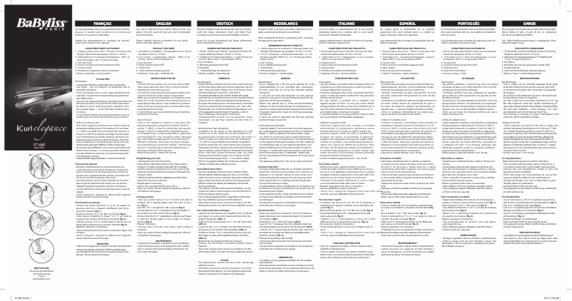 Page 1 de la notice Manuel utilisateur BaByliss iCurl Ellegance ST108E