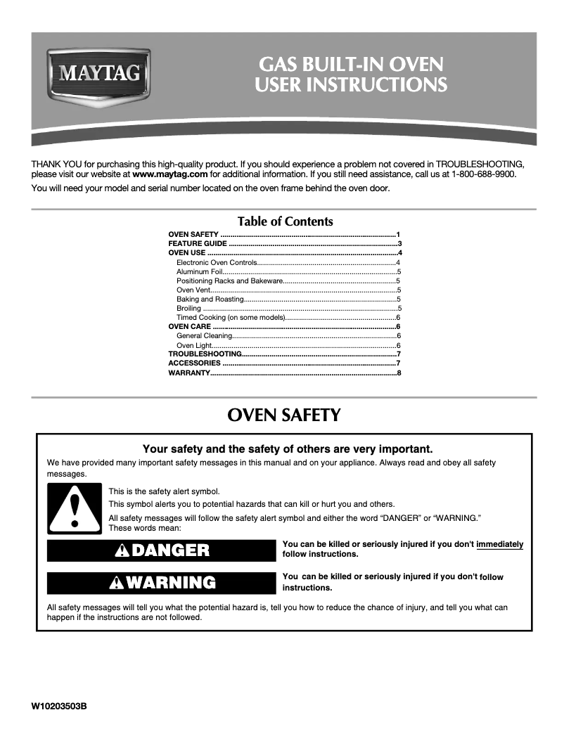 Page n°1 - Manuel utilisateur Maytag CWG3100AAB
