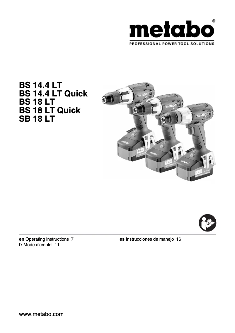 Image de la première page du manuel de l'appareil BS 18 LT Set