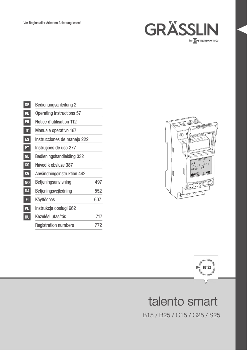 Page 1 de la notice Manuel utilisateur Grässlin talento smart S25