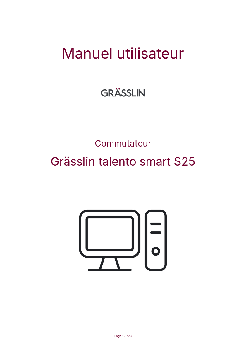 Page n°1 - Manuel utilisateur Grässlin talento smart S25