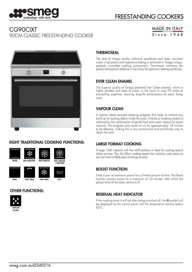Page n°1 - Guide d'installation Smeg CG90CIXT