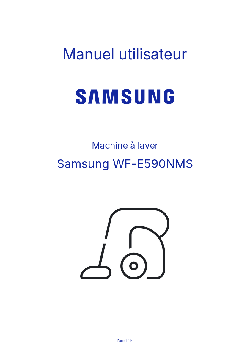 Image de la première page du manuel de l'appareil WF-E590NMS
