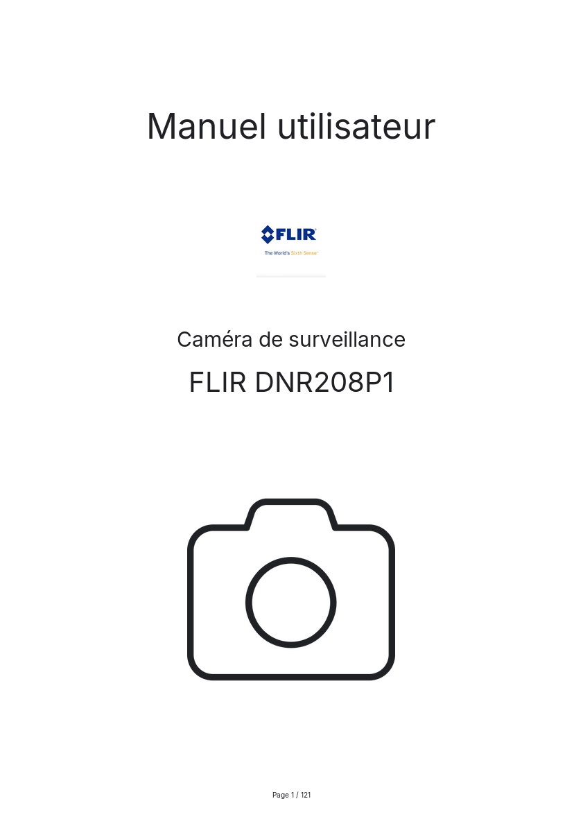 Image de la première page du manuel de l'appareil DNR208P1