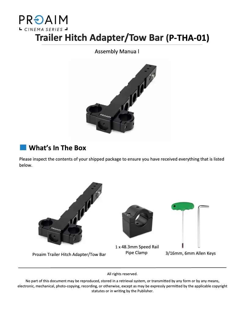 Page 1 de la notice Manuel utilisateur Proaim P-THA-01