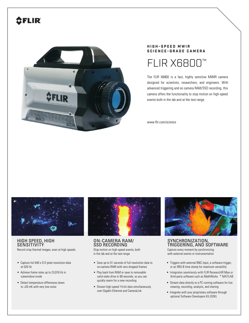 Page 1 de la notice Fiche technique FLIR X6800sc