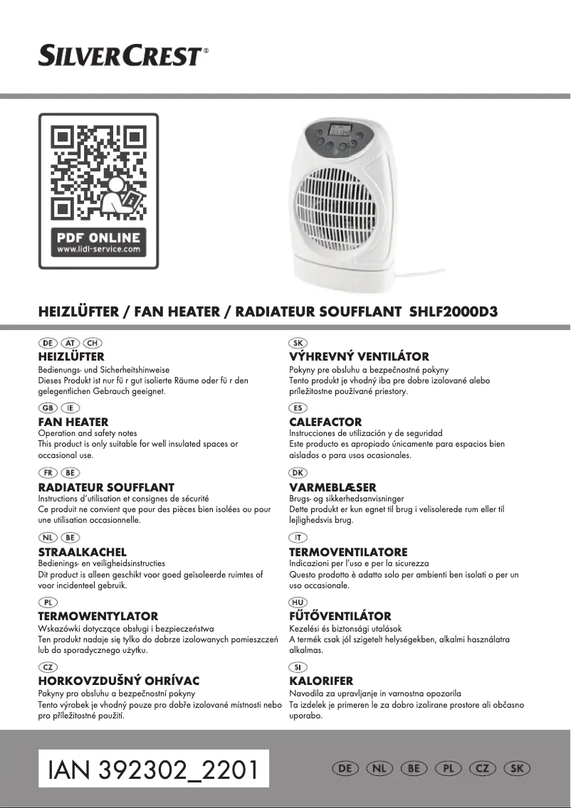 Page n°1 - Manuel utilisateur SilverCrest SHLF 2000 C1