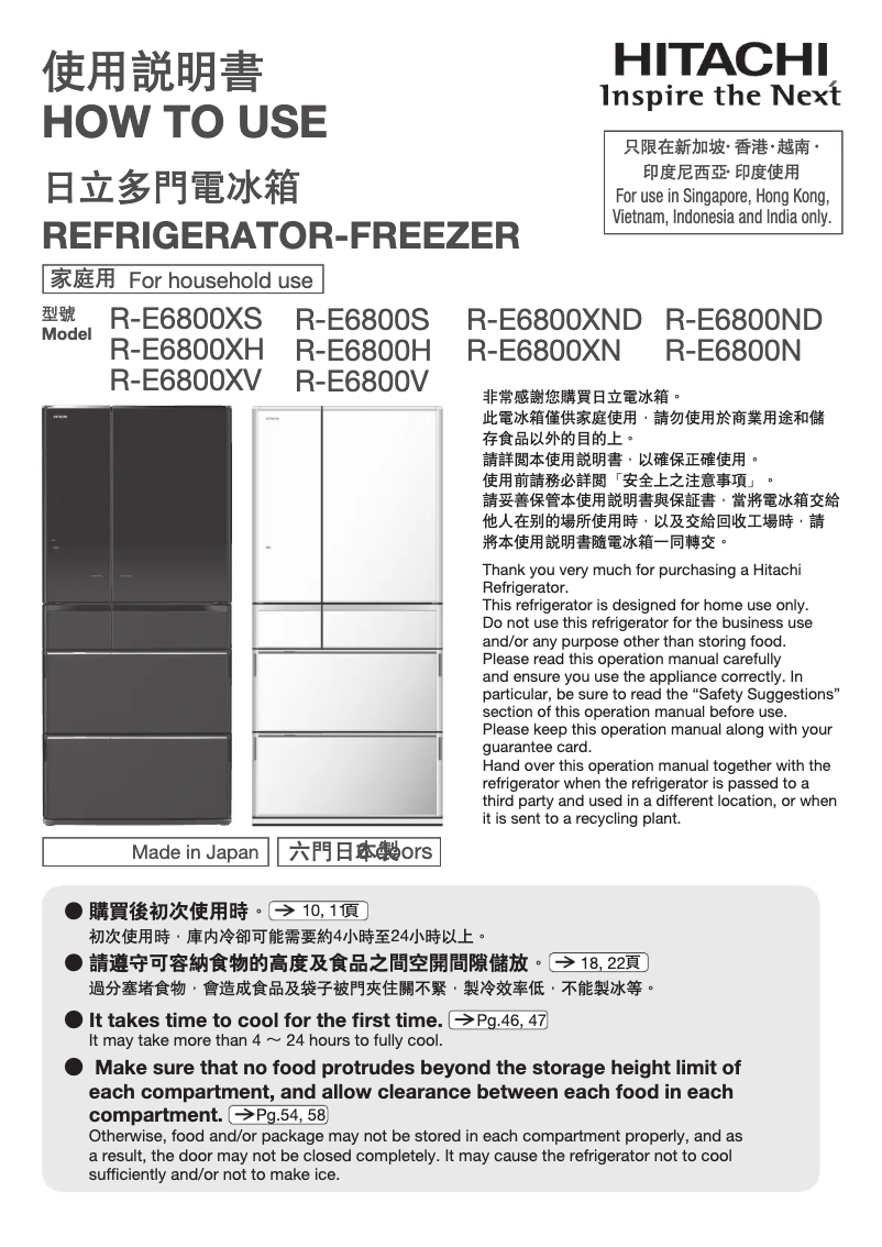 Image de la première page du manuel de l'appareil R-E6800H