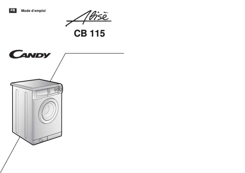 Page 1 de la notice Manuel utilisateur Candy WDALCB115-47