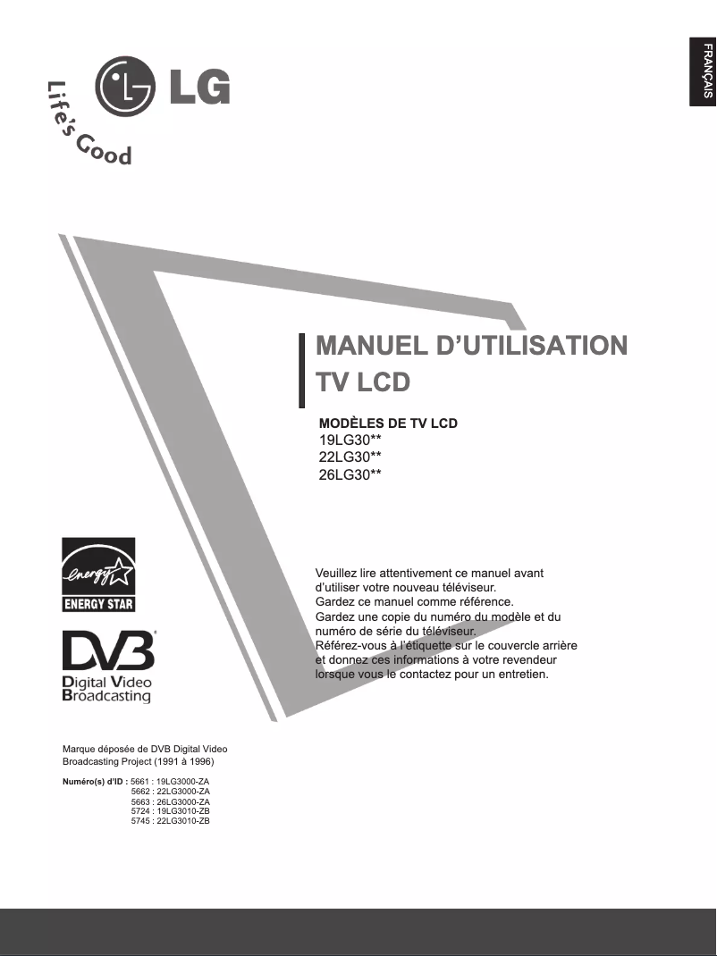 Page 1 de la notice Manuel utilisateur LG 193000