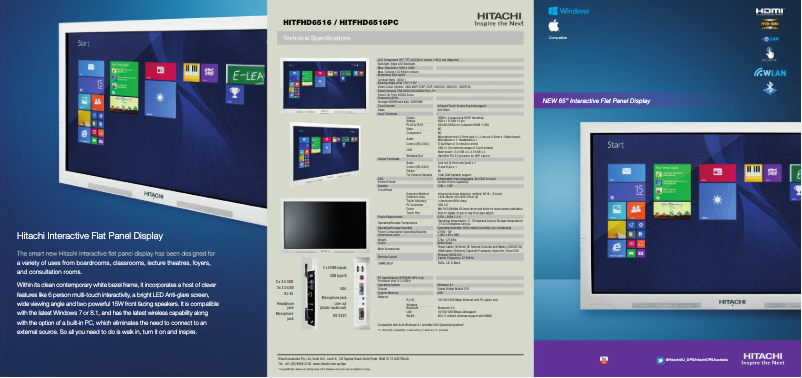 Page 1 de la notice Brochure Hitachi HIT-FHD6516PC