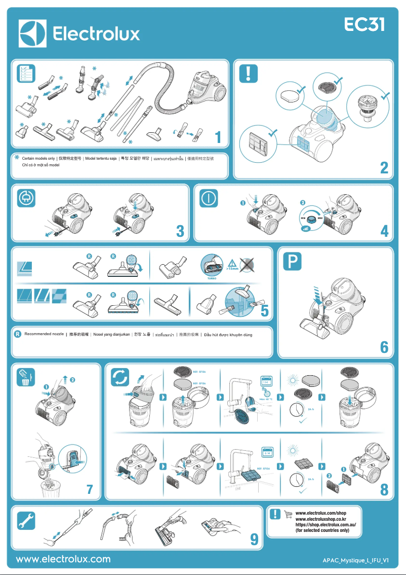 Page 1 de la notice Manuel utilisateur Electrolux Ease C3 Origin