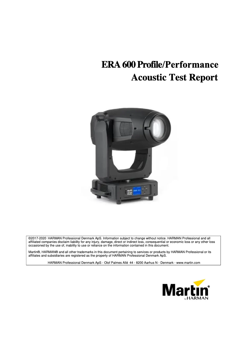 Página 1 del manual Ficha técnica Martin ERA 600 Profile