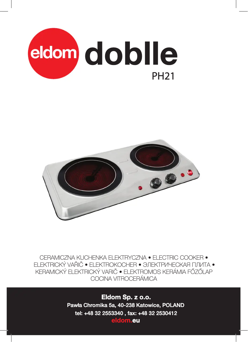 Page n°1 - Manuel utilisateur Eldom Doblle PH21