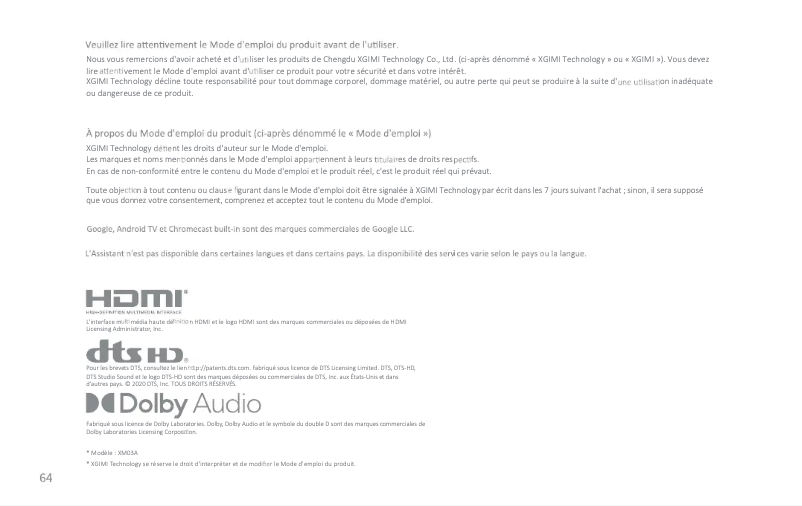 Page n°1 - Manuel utilisateur XGIMI Aura