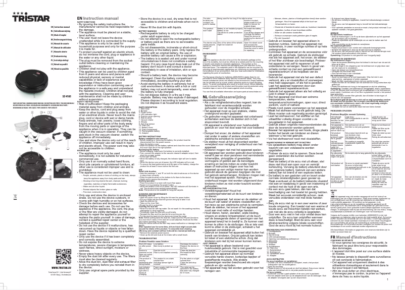 Page 1 de la notice Manuel utilisateur TriStar SZ-4185