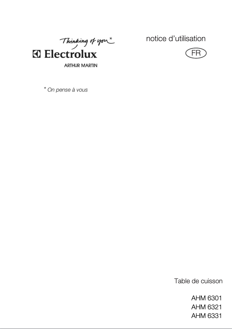 Page n°1 - Manuel utilisateur Arthur Martin-Electrolux AHM6331X