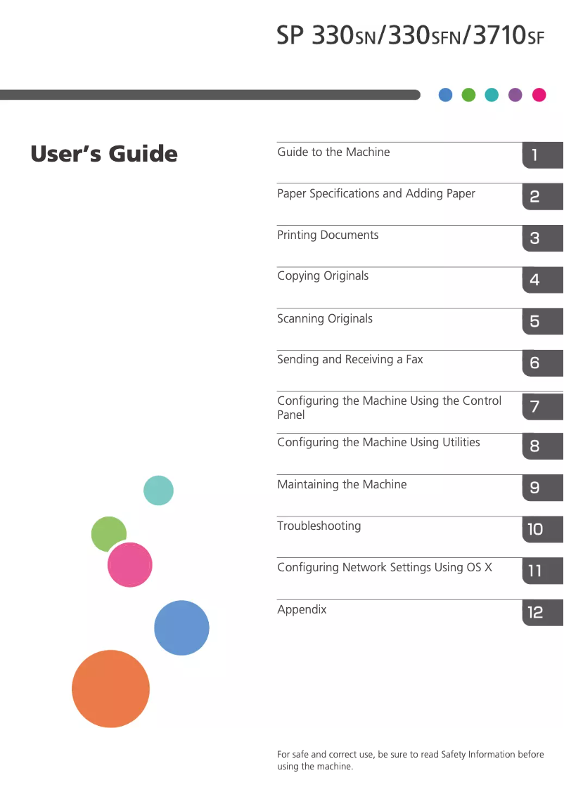 Page n°1 - Manuel utilisateur Ricoh SP 330SFN