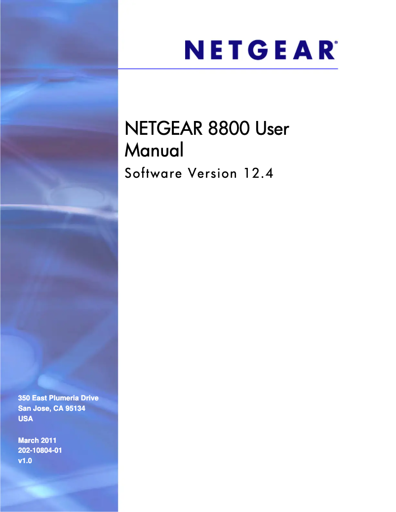 Page 1 de la notice Manuel utilisateur Netgear XCM8806