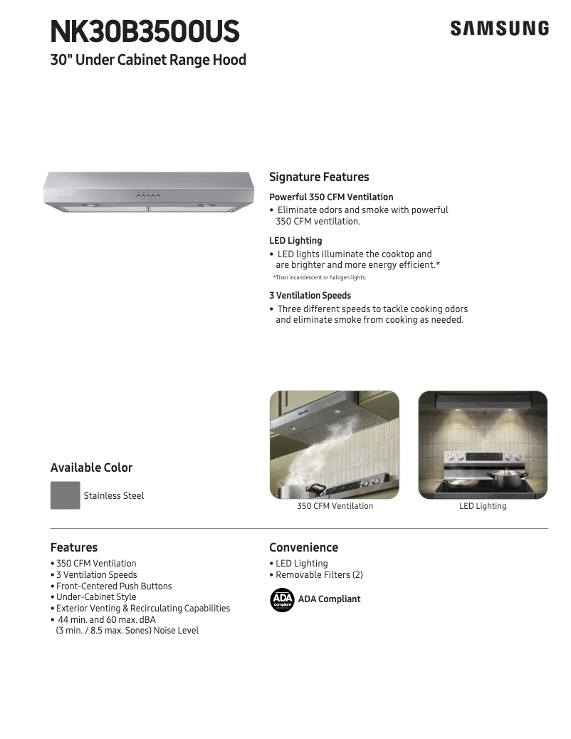 Image de la première page du manuel de l'appareil NK30B3500US