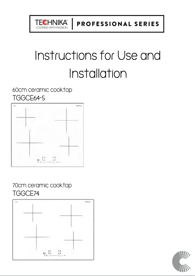 Page 1 de la notice Manuel utilisateur Technika TGGCE74