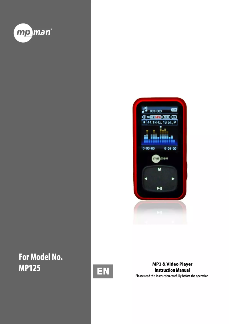 Image de la première page du manuel de l'appareil MP125