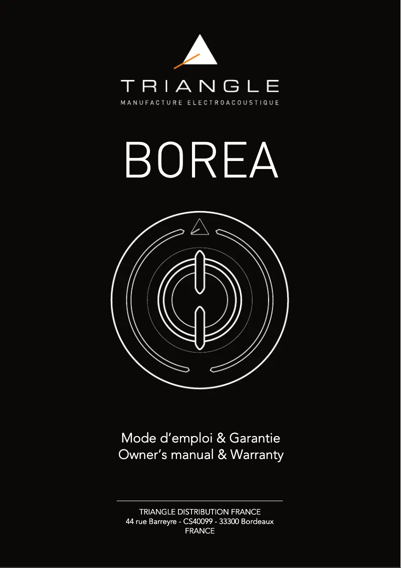 Page 1 de la notice Manuel utilisateur Triangle Borea BR09