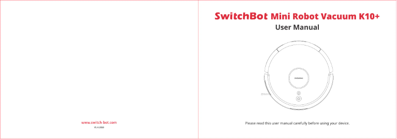 Page 1 de la notice Manuel utilisateur SwitchBot Mini Robot Vacuum K10+